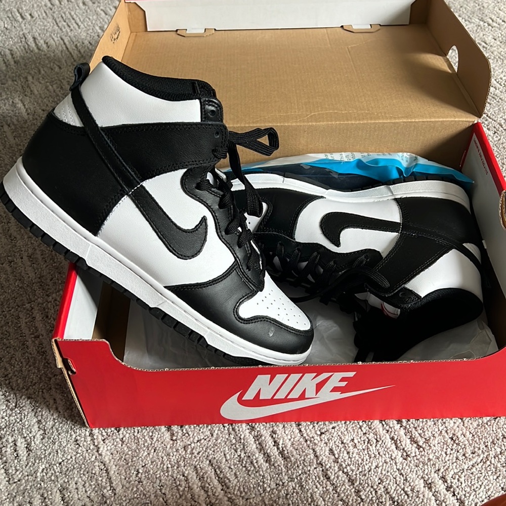 Nike high top, black and white worn once